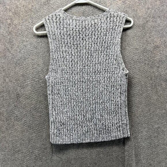 Theory Sweater Womens Medium Gray Marled Sleeveless Knit Tank Top Viscose Blend - Picture 2 of 9